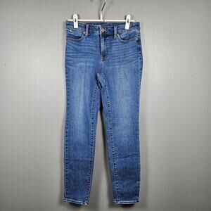 Talbots Flawless Slim Ankle Jeans Womens Size 4 Stretch Denim Blue Mid Rise‎